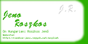 jeno roszkos business card